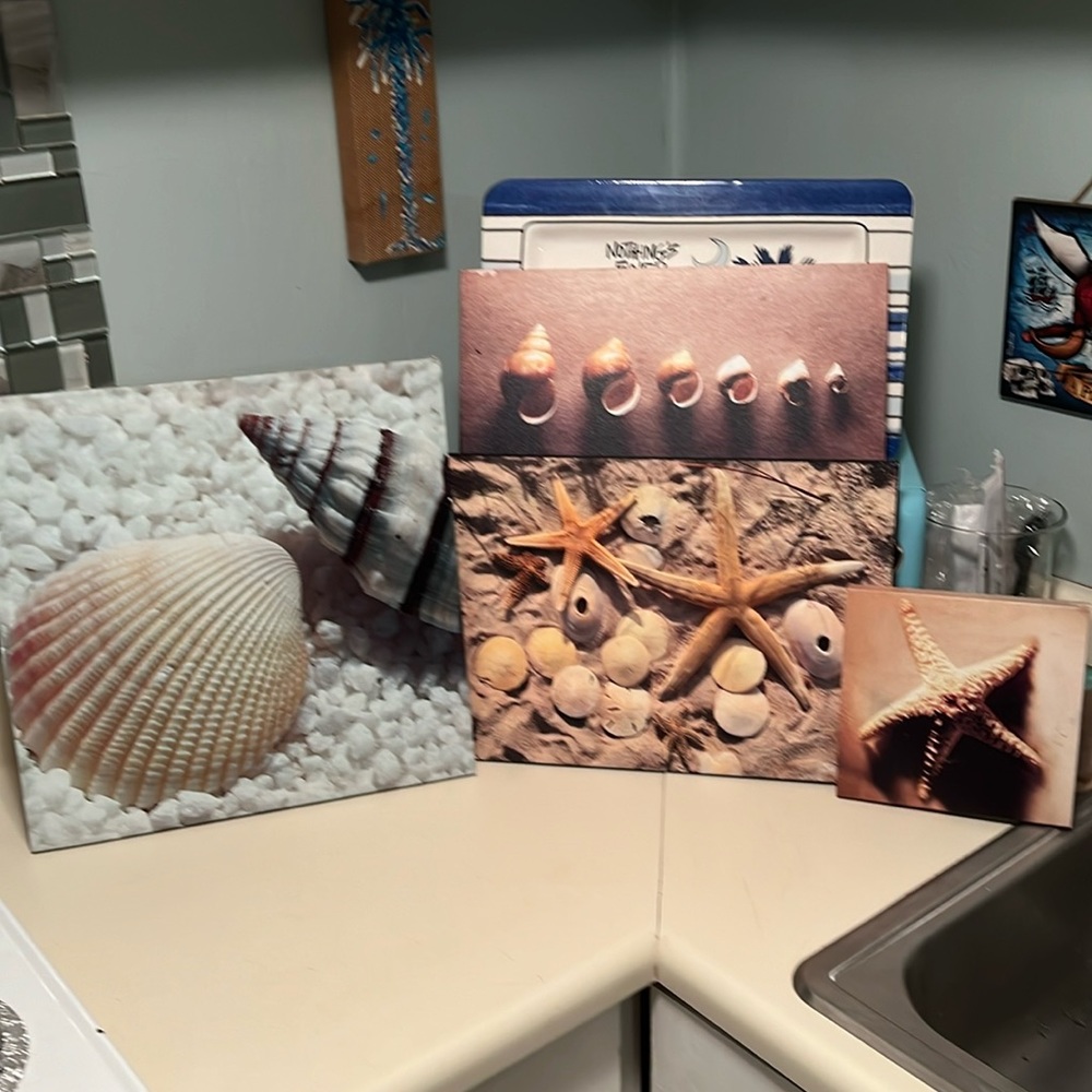 These four pieces all went together in the beach house bathroom and laundry room